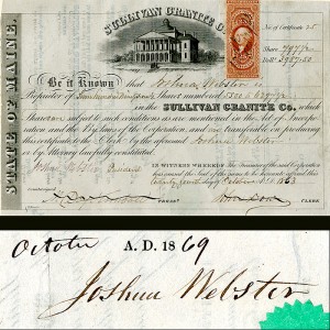Sullivan Granite Co. signed by Joshua Webster